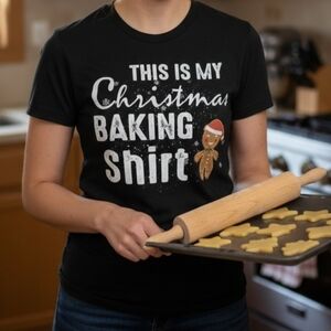 Christmas Tee/ Tshirt   " This Is My Christmas Baking Shirt"  Size Medium